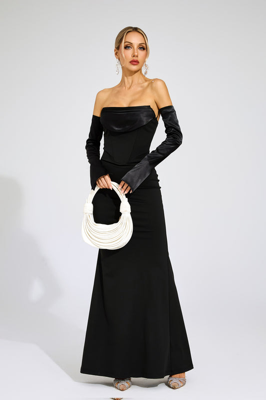 Vivienne Off Shoulder Satin Gown