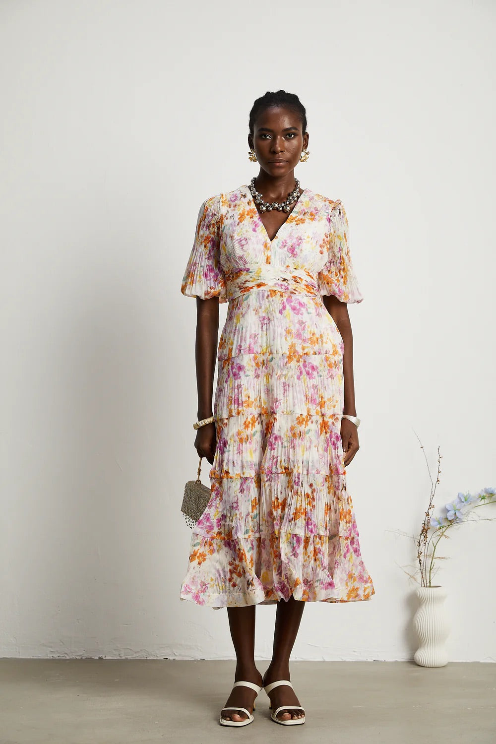 Céleste floral midi dress