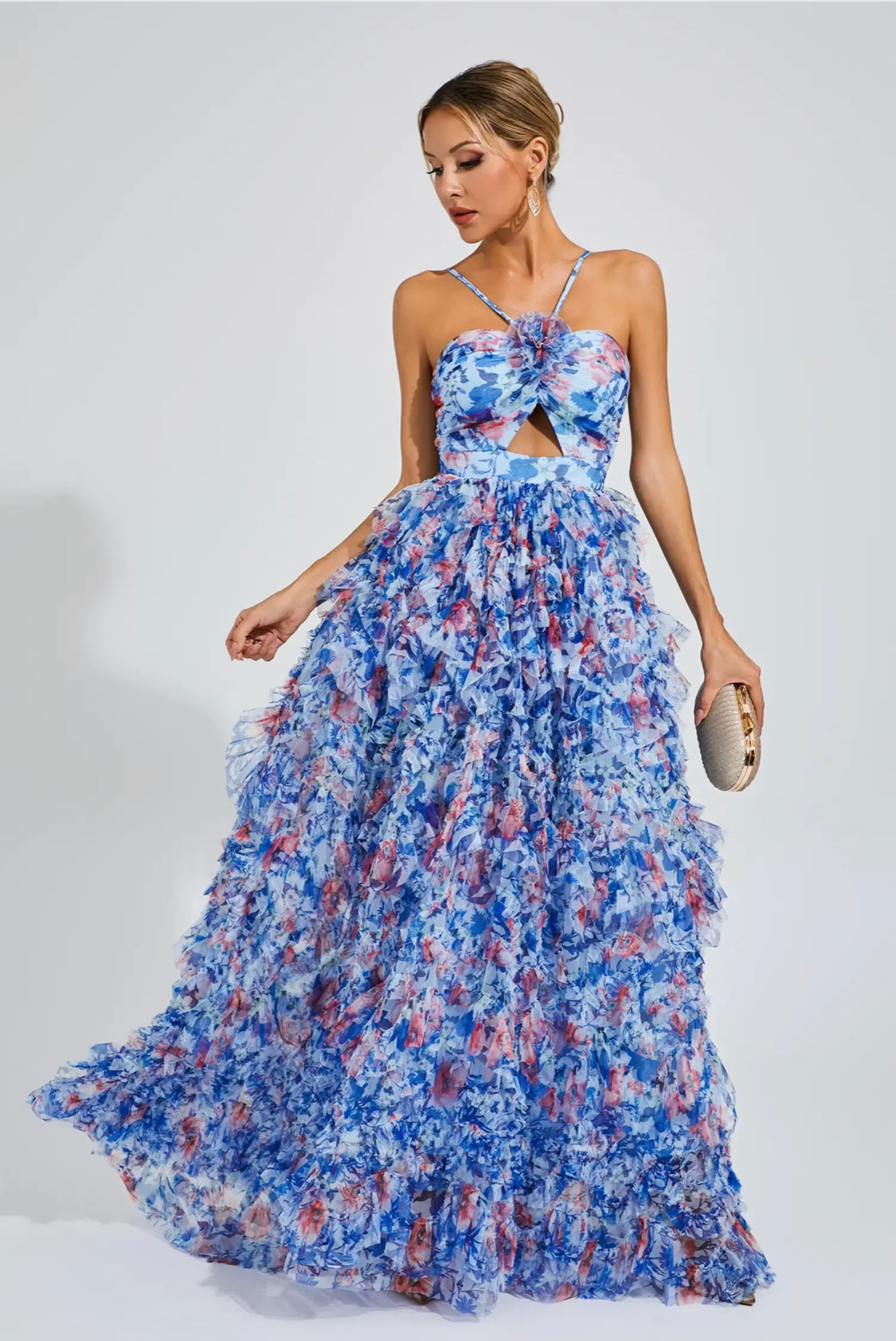 Lulu blue floral maxi dress