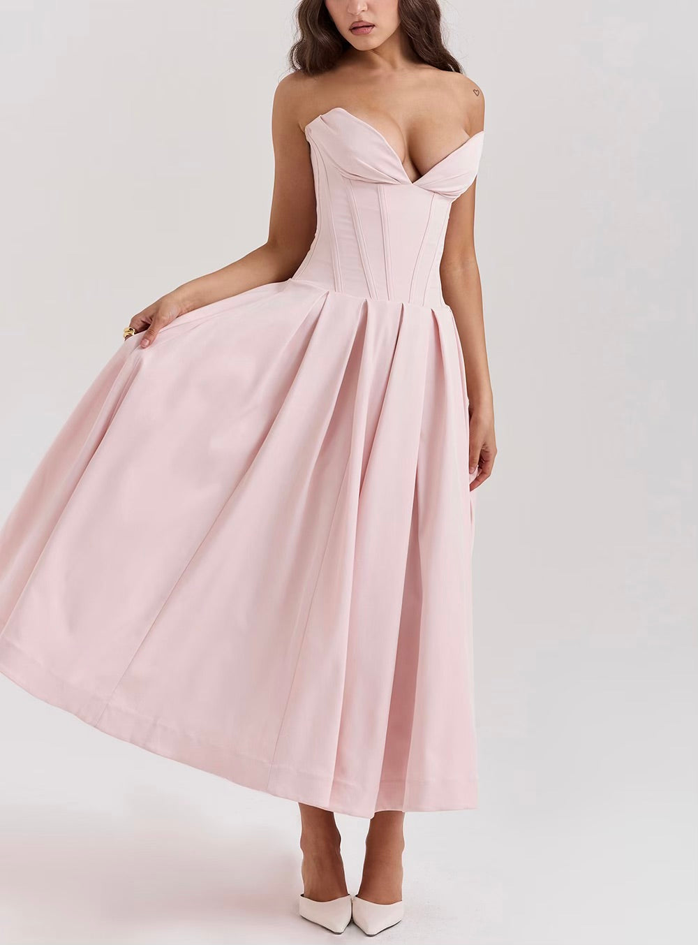 Lady strapless midi dress