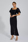 Linda black bow sequin maxi dress