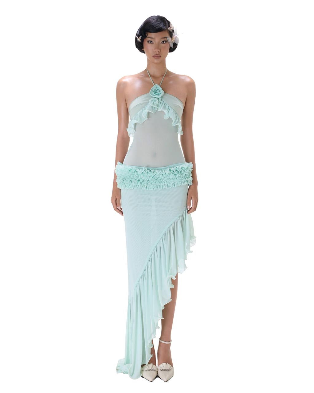 Mari flower maxi dress