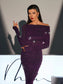 Purple long sleeves maxi dress (8290959556846)