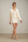 Sequined fine knit cardigan & dress set