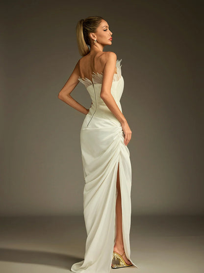 Étoile Feathered Halter Gown