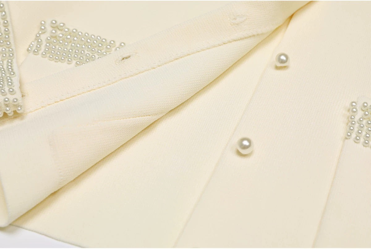 Duchesse Pearl Trim Knit Set