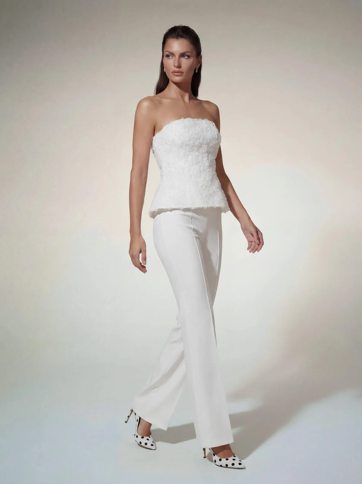 Ivory Peony Flower Corset Set