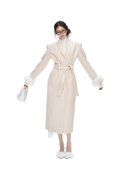 Seraphine Fur Cuff Belted Coat