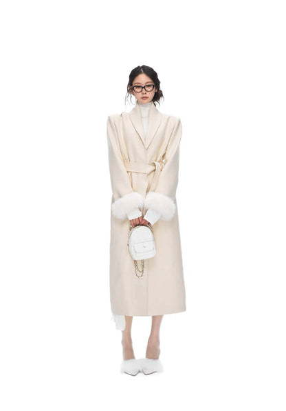 Seraphine Fur Cuff Belted Coat