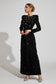 Black diamond long sleeves maxi dress