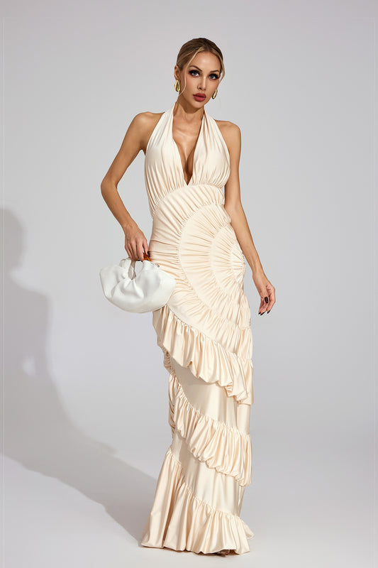 Auréa Ruffle Halter Gown