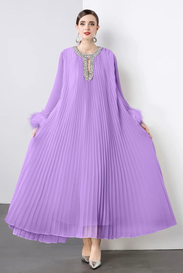 Regal Pleats crystal Gown