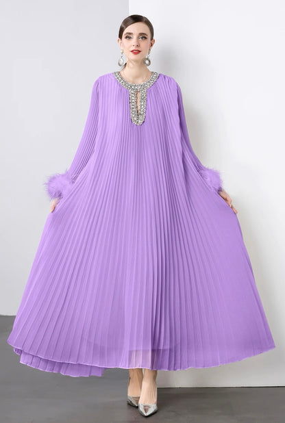Regal Pleats crystal Gown