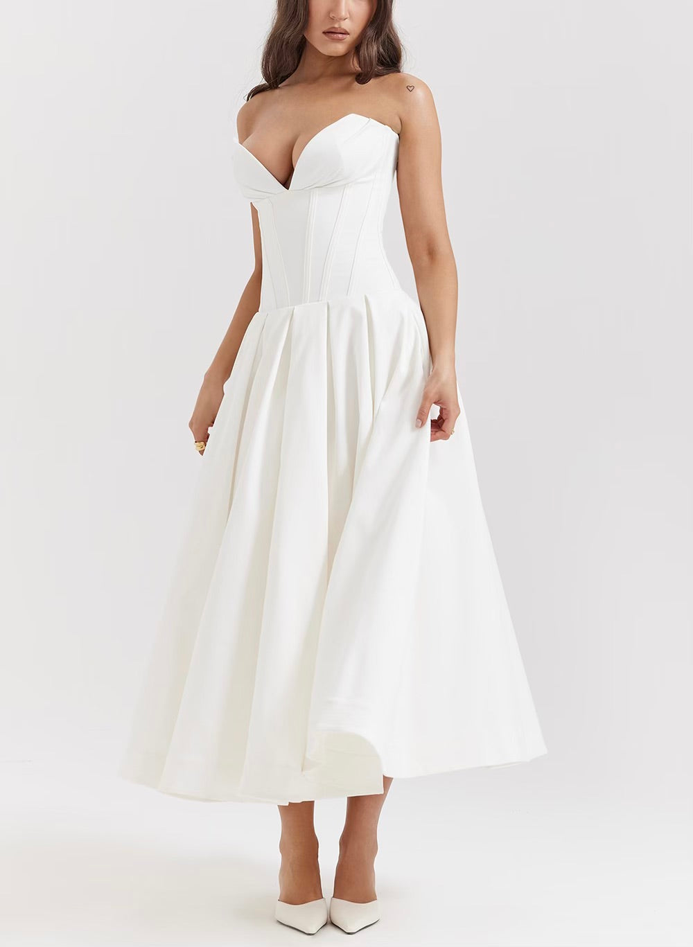 Lady strapless midi dress