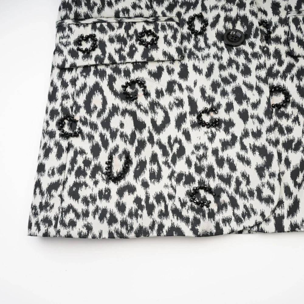 Leopard crystal blazer