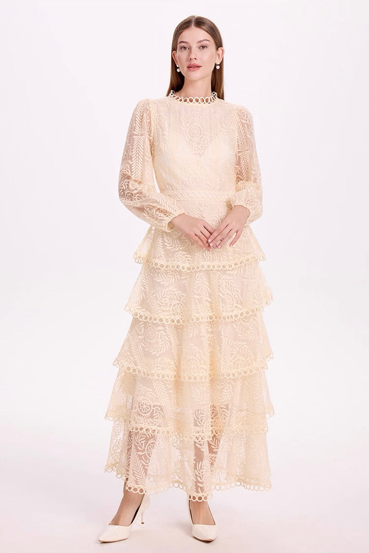 Élise Tiered Lace Maxi Dress