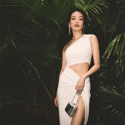 Liora Cutout Asymmetric Slit Dress