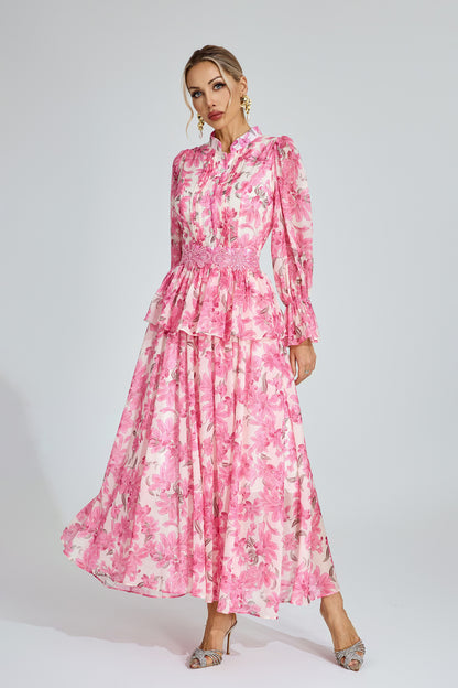 Celeste Peony Belted Maxi Dress