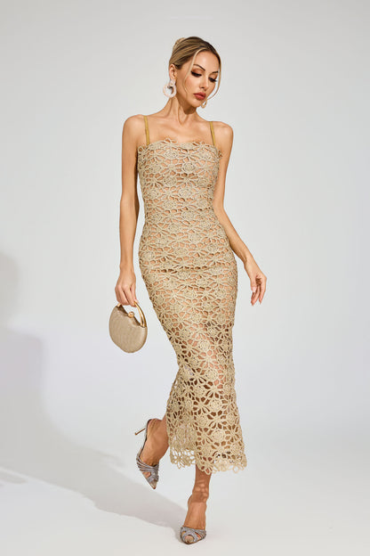 Soleil Floral Lace Midi Dress