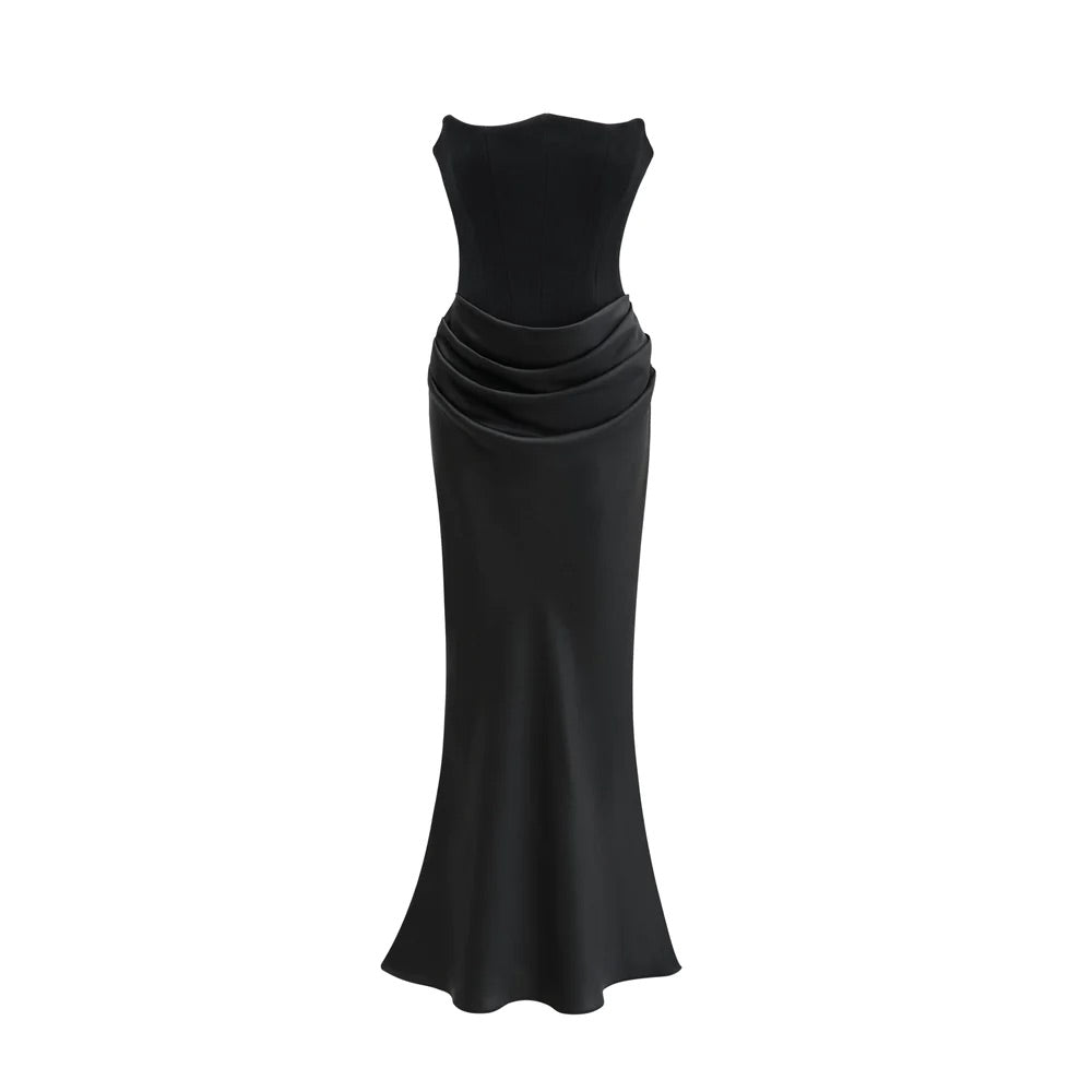 Sifa velvet Corset midi dress