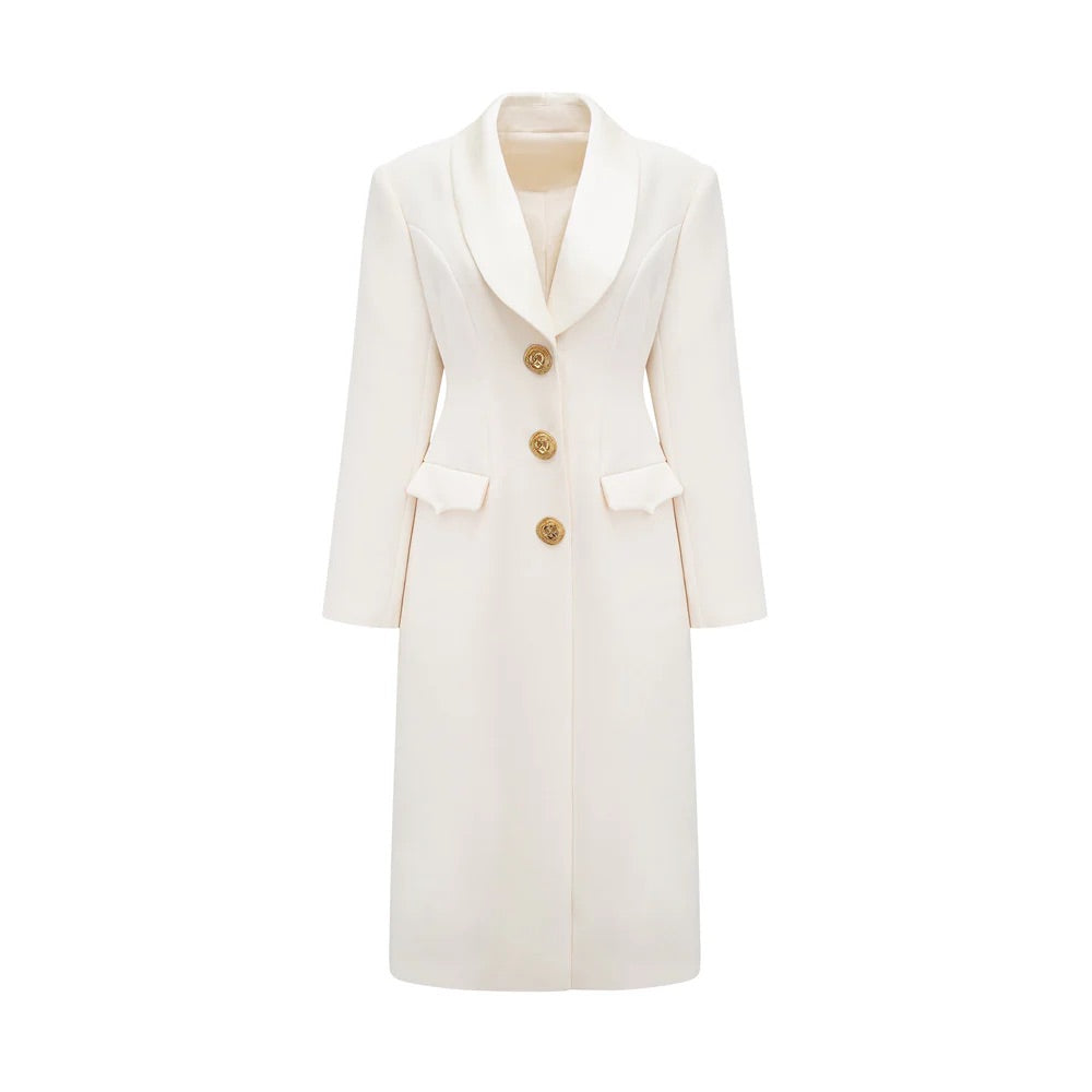 White single breasted long coat