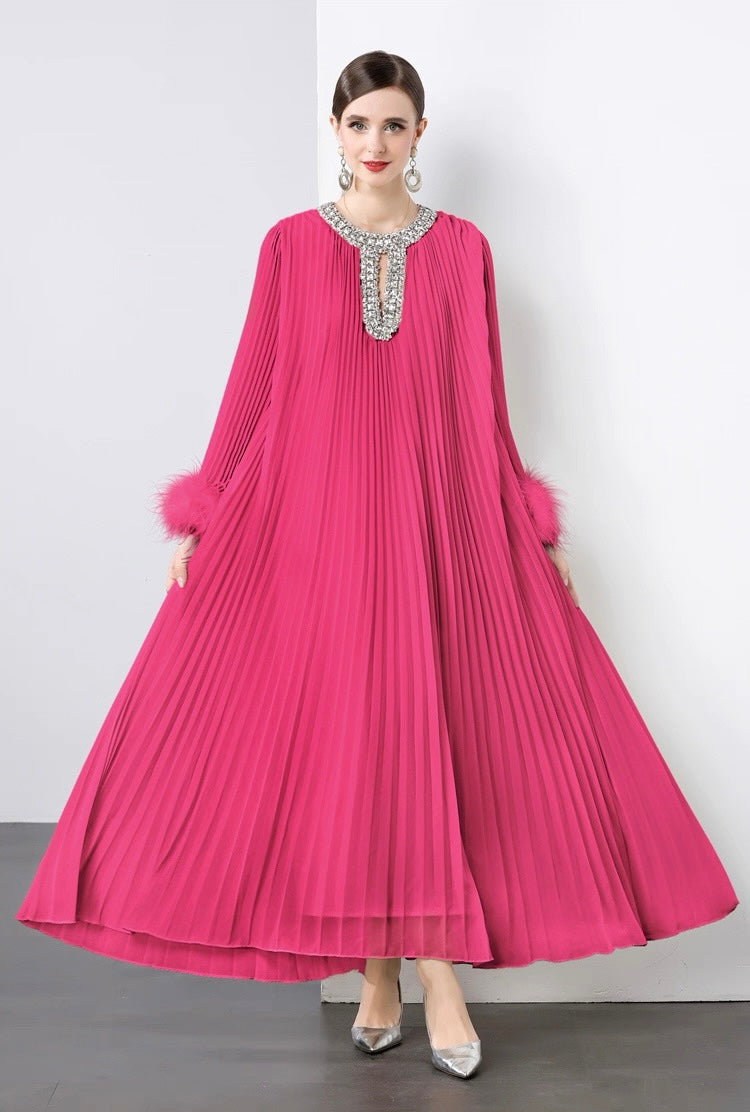 Regal Pleats crystal Gown