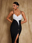 Black/white bandage maxi dress