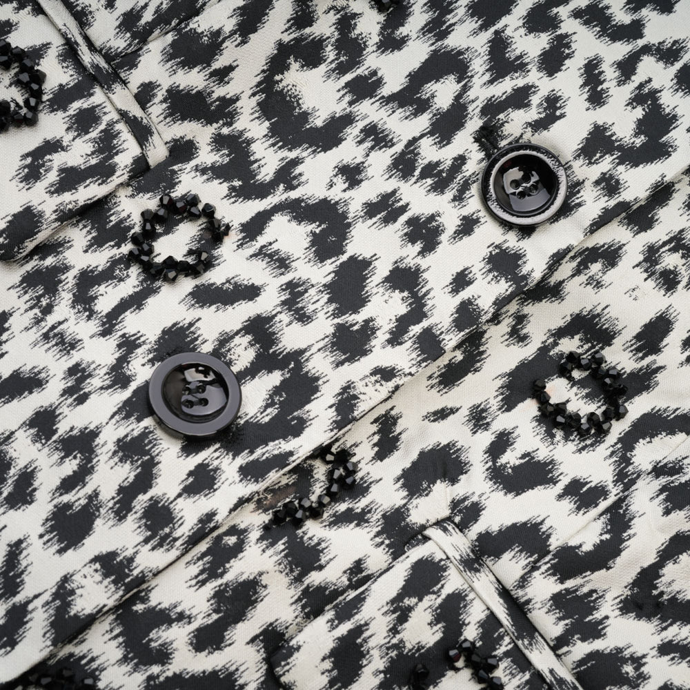 Leopard crystal blazer