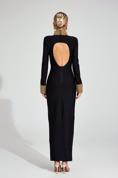 Divina Beaded Collar Gown