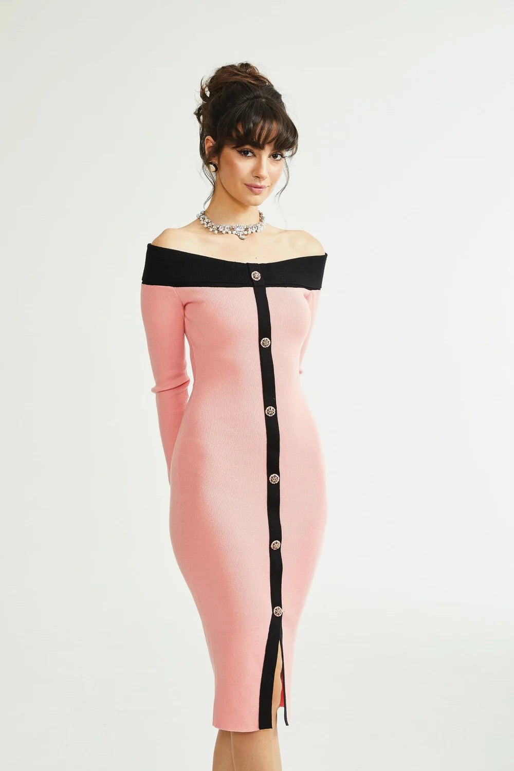 Angèle off shoulder midi dress