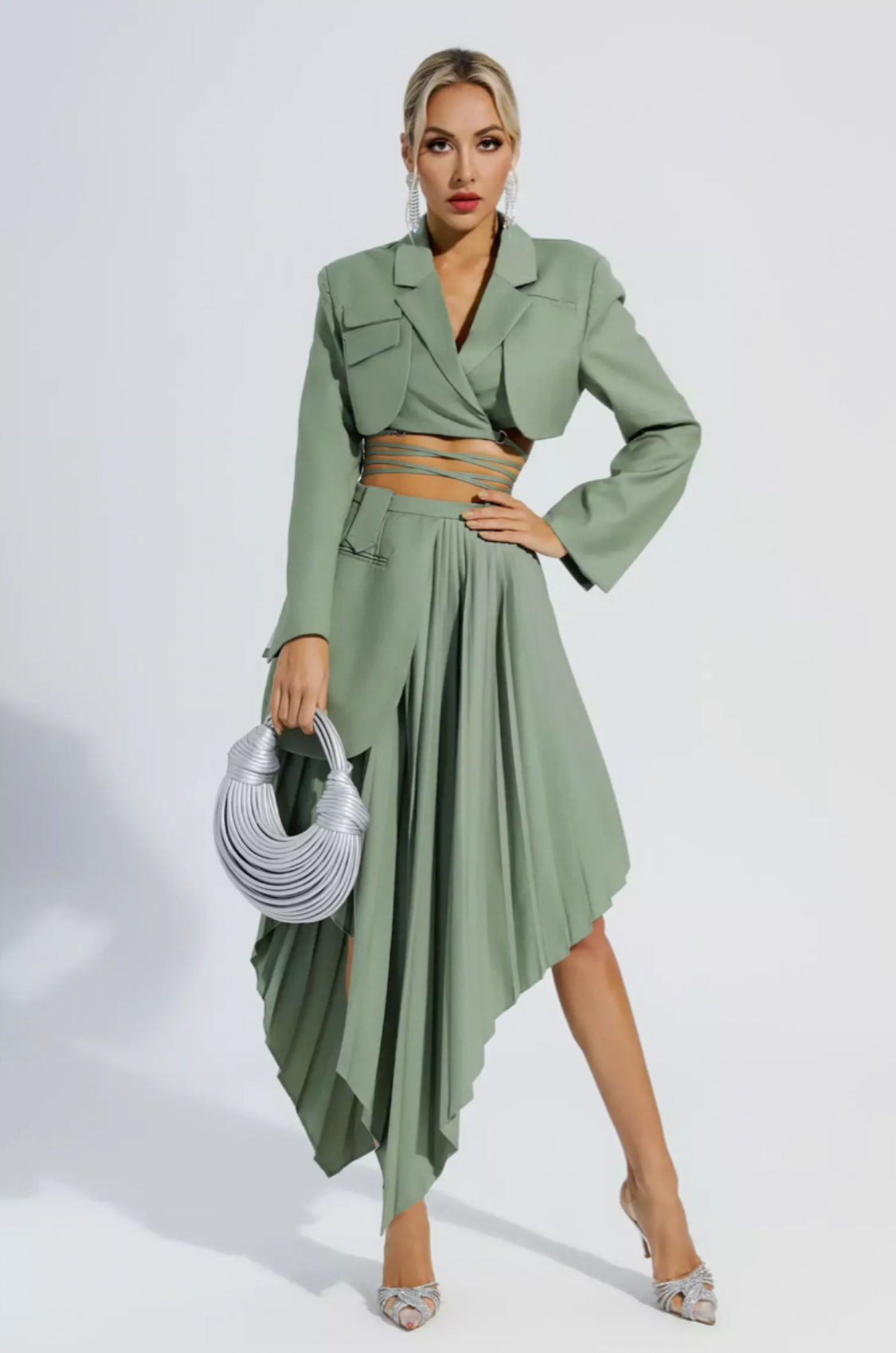 Myra cropped blazer/skirt set