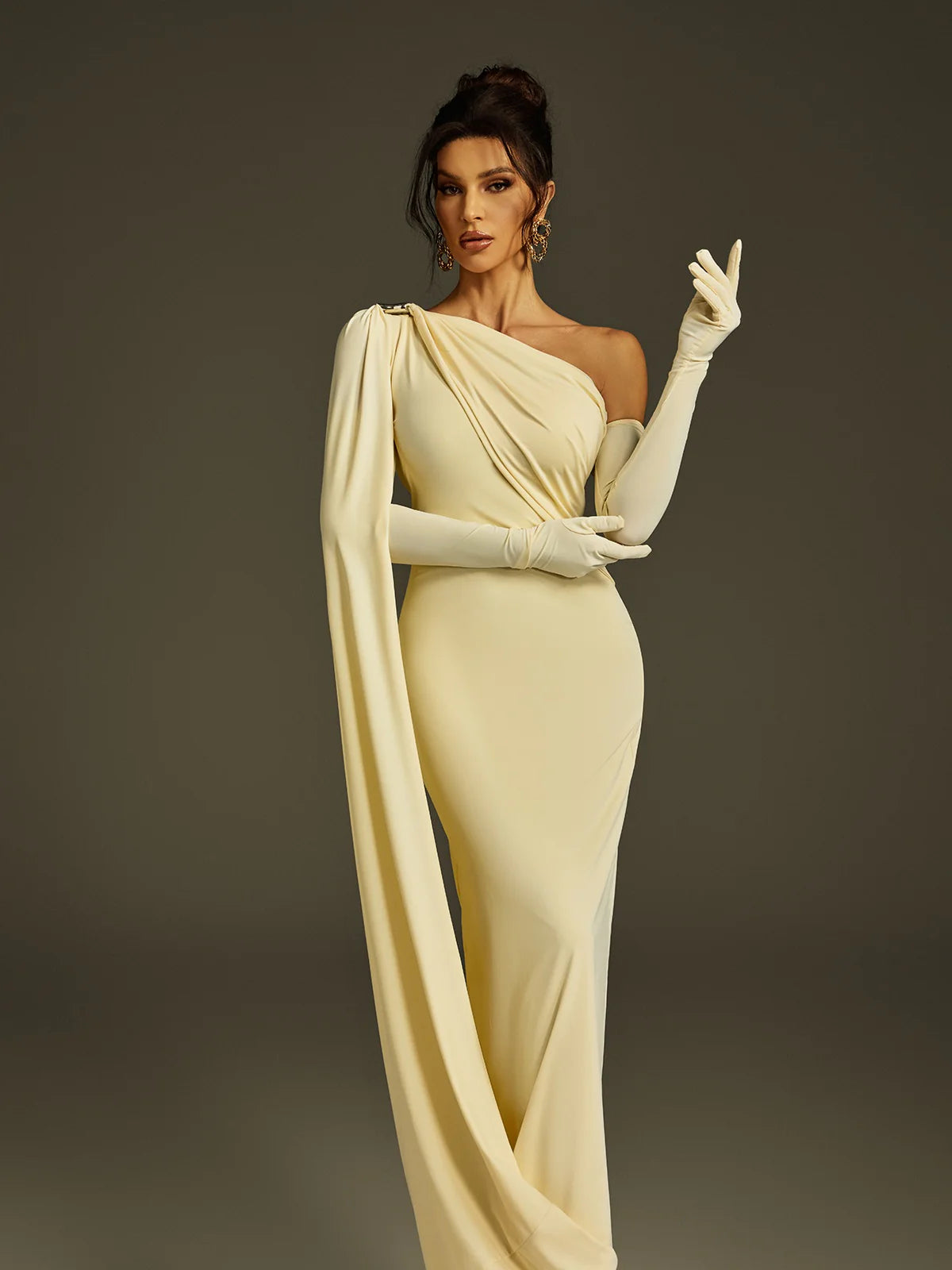 Anastasia Drape Sleeve Gown