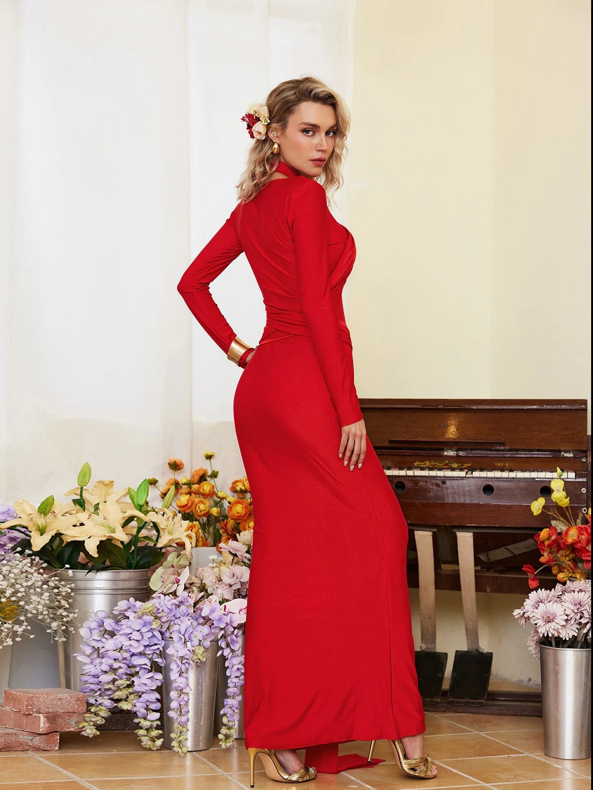 Sia red maxi dress