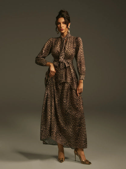 Leopard Elegance Maxi Dress
