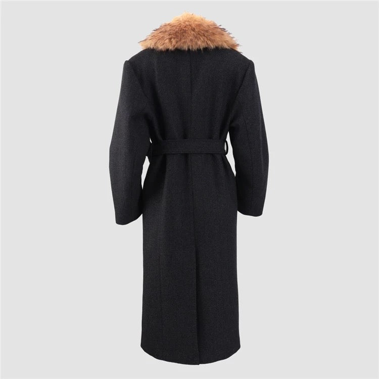 Renée Faux Fur Collar Maxi Coat