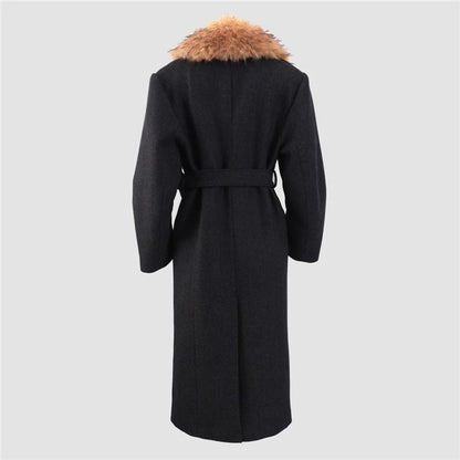 Renée Faux Fur Collar Maxi Coat