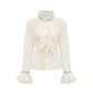 Ruffled Pearl/crystal embellished shirt