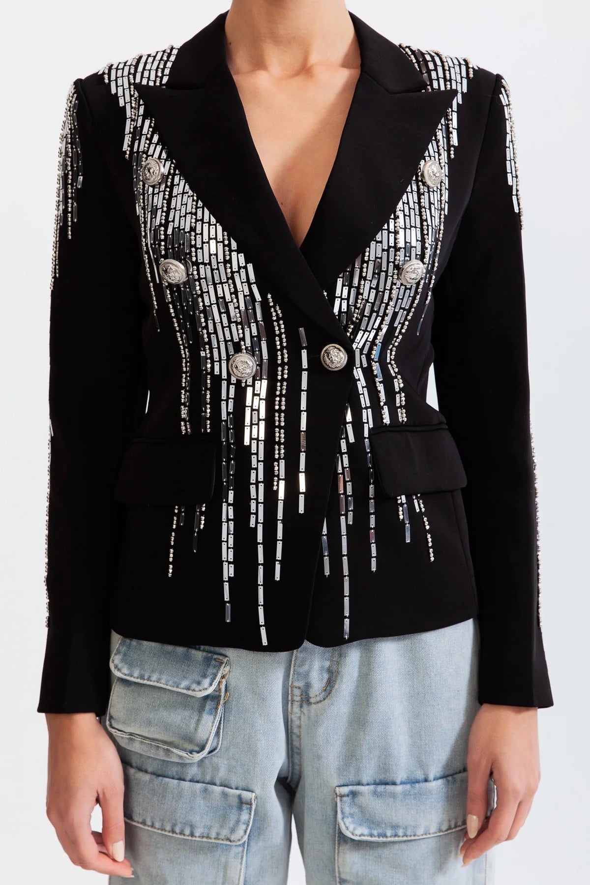 Black rhinestone suit (8284788490478)