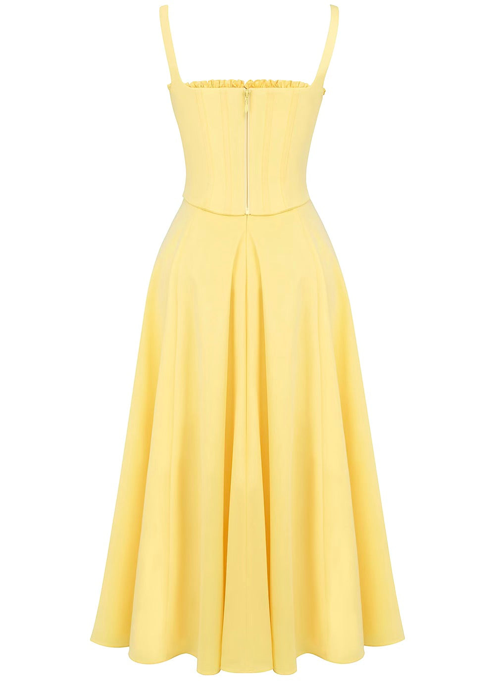 Clarabelle yellow midi dress