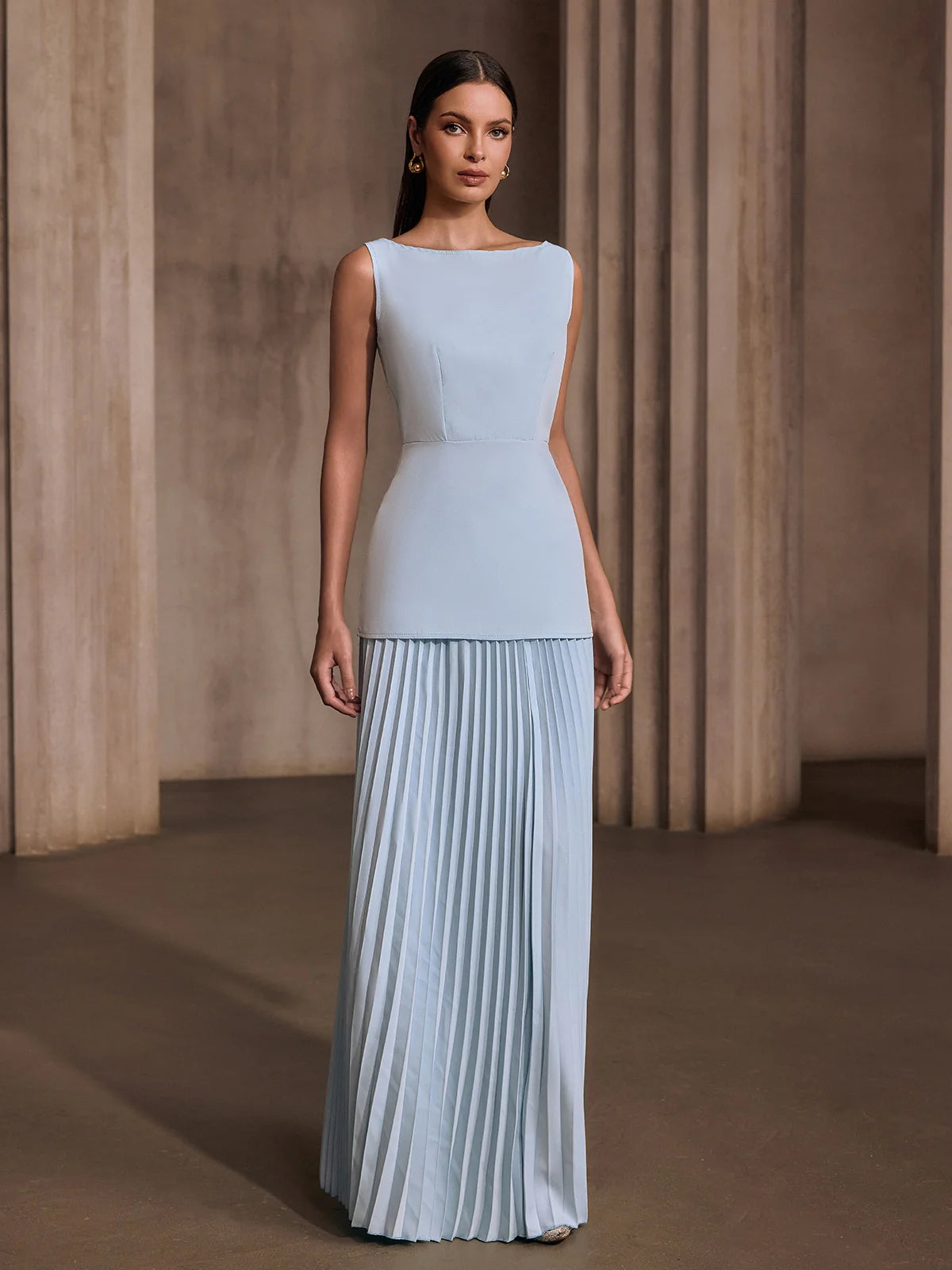 Serena Pleated Maxi Dress