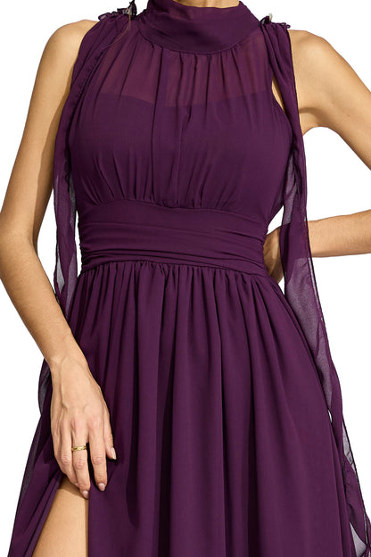 Violette Draped High-Neck Dress