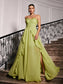 Strapless green maxi dress