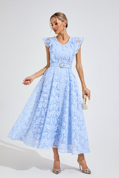 Aurélie Lace Flare Maxi Dress