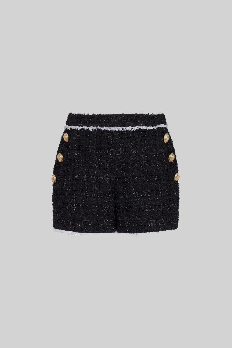 Black tweed shorts (8284721217774)