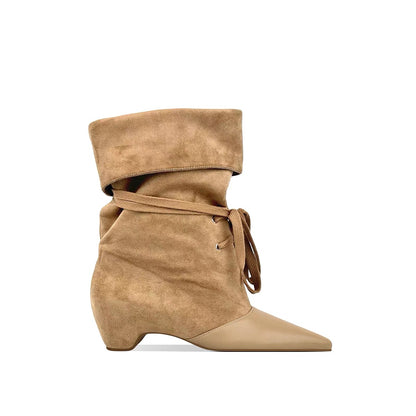 Sloane Pointed-Toe Lace-Up Boots