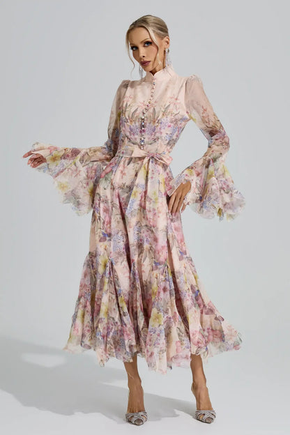 Rosalie Floral Chiffon Midi Dress