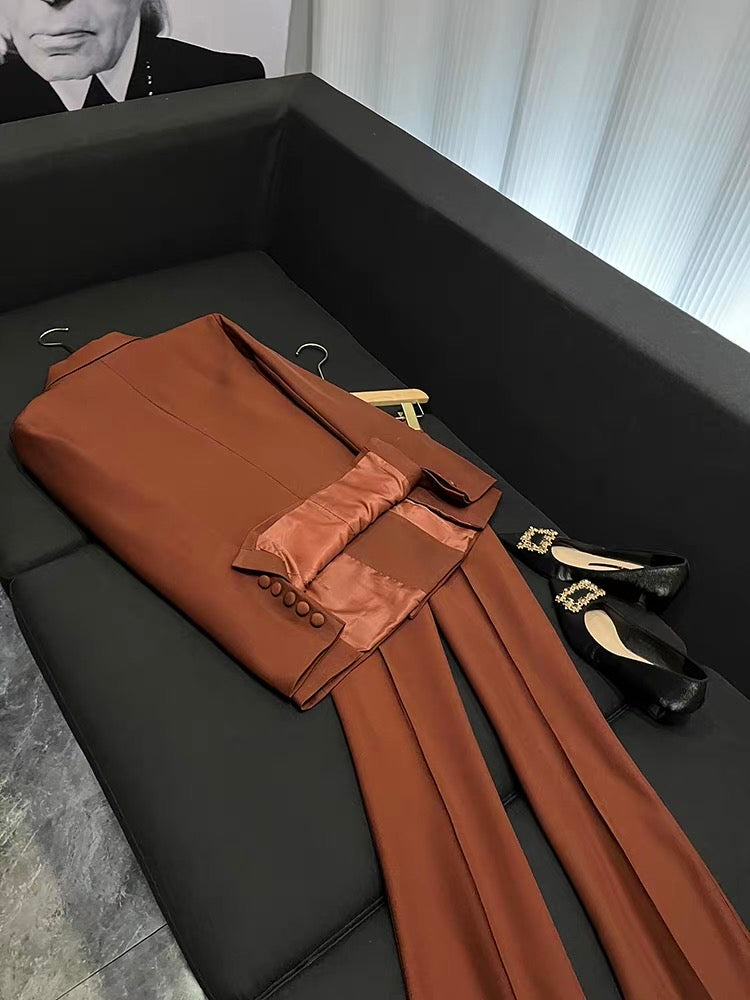 Vienna Double-Breasted Blazer and Flared Pants Set