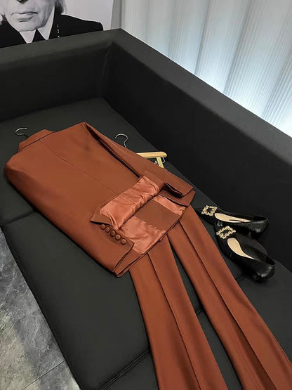 Vienna Double-Breasted Blazer and Flared Pants Set
