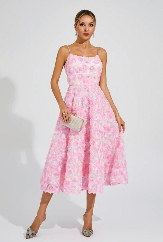 Celina flower midi dress