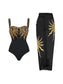 Sunflower sequin swimwear set